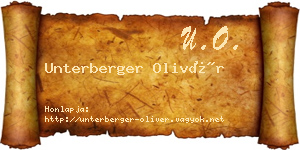 Unterberger Olivér névjegykártya